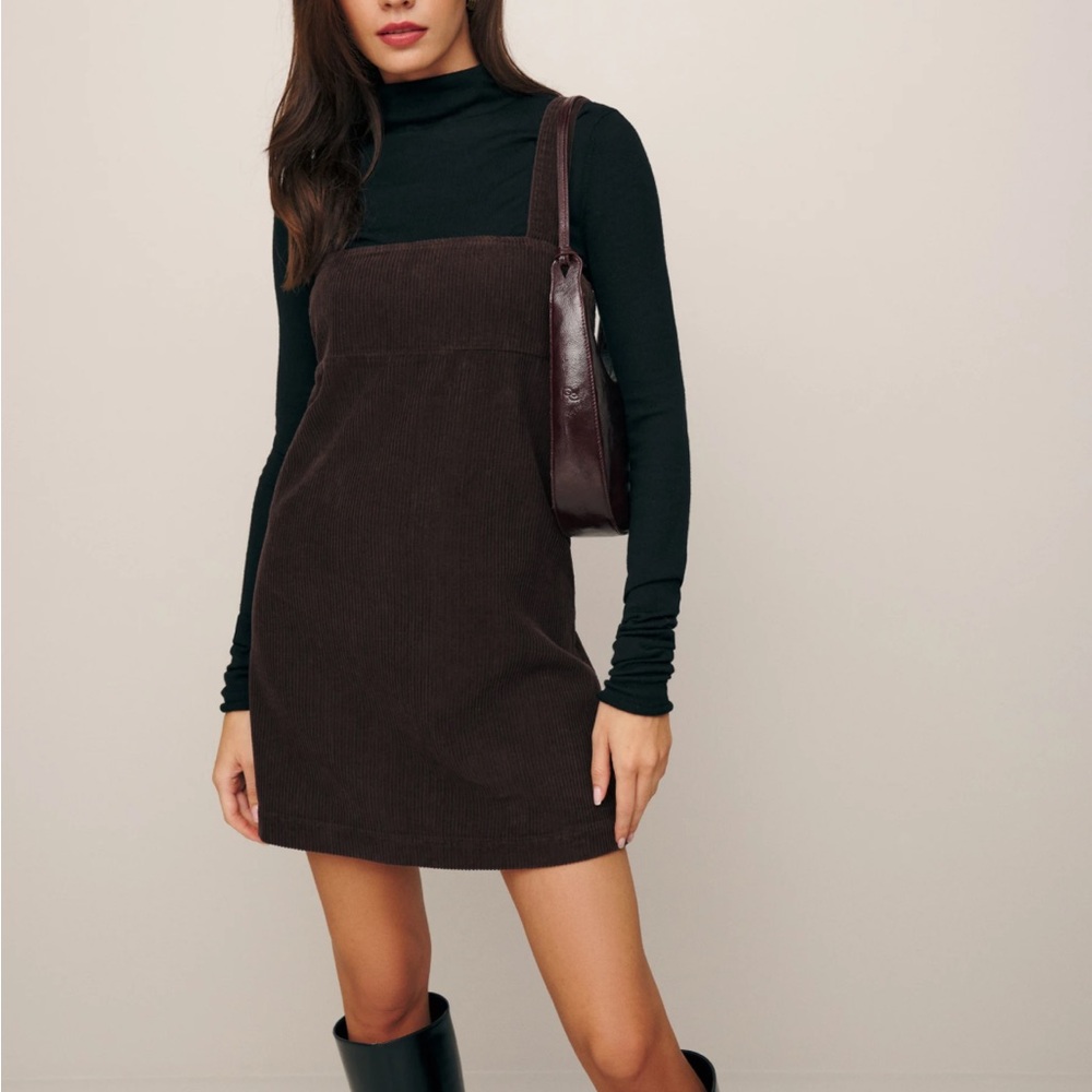 Corduroy mini dress brown reformation